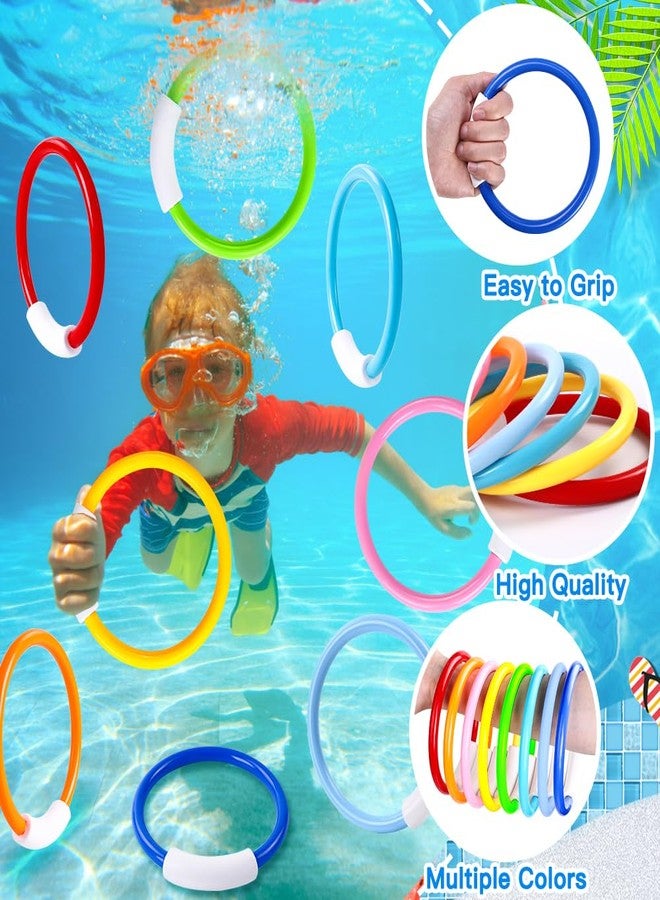 Vellibring 8PCS Pool Diving Swim Toys Colorful Underwater Training Sinking Throwing Dive Rings for Kids Summer Pool Swimming Party Favor Games - Image 4